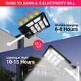 thumbnail image 5 of 8000W Radar Sensor Solar Street Light with remote Outdoor Waterproof Motion Sensor Wall Road Lamp with Pole, 5 of 12