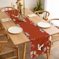 thumbnail image 3 of Table Runner 70 Inches Long for Kitchen Dining, Red Crane Dresser Scarf Farmhouse, Dining Table Decorations for Wedding/Parties, Vintage Red Teal Spring Floral Botanical 13 x 70 In, 3 of 8