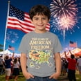 thumbnail image 2 of 250 Anniversary USA Shirt Kids Shirts Patriotic Boys Graphic Independence Day Print Tee for Children Light Gray 6 Years-7 Years, 2 of 4