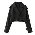 thumbnail image 1 of MYG Veste Trench Courte à Manches Longues pour Femmes Manteaux Décontractés Amples Printemps, 1 of 6