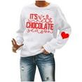 thumbnail image 4 of Valentine's Day Fashion Crew Neck Sweatshirts for Women Cute Heart Graphic Print Pullover Tunic Tops Long Sleeve(White,M), 4 of 5