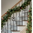 thumbnail image 4 of Haute Decor 9 Foot Pre Lit Christmas Garland w/ 100 LED Warm White Lights, Red Berries, Real Pinecones, 4 of 8