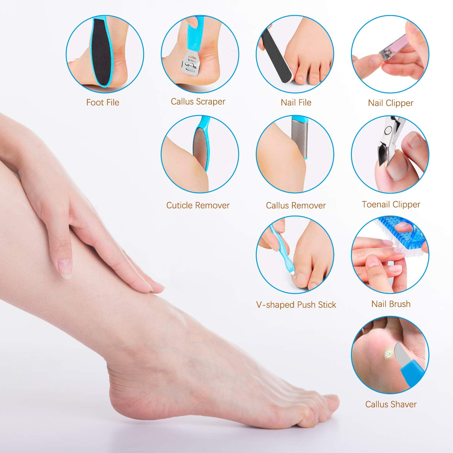 13 In 1 Professional Pedicure Kit Foot File Set, Foot Care Tools Double