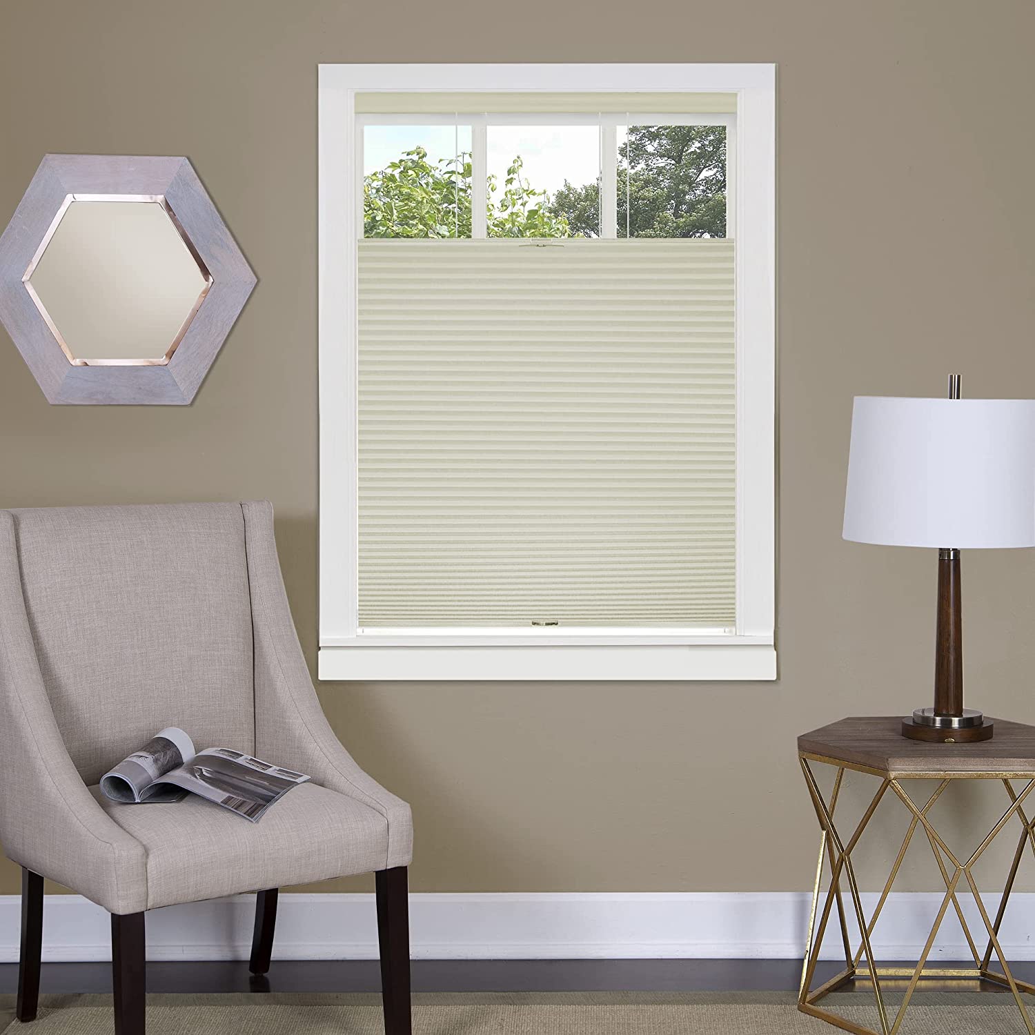 Cordless Room Darkening Cellular Pleated Window Shades, Light Filtering