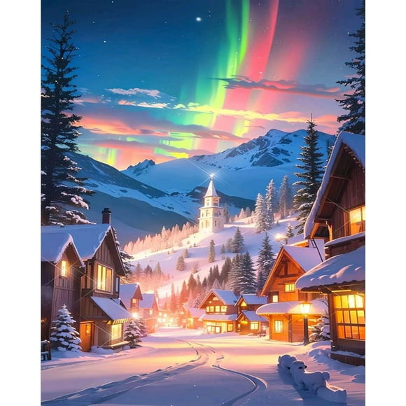 Adult Christmas Paint by Number Set - Christmas Tree Paint by Number Set, Adult Tree Paint by Number Set, Canvas Material, Frameless, Acrylic Paint, Suitable for Home Wall Decoration, 16x20 inches
