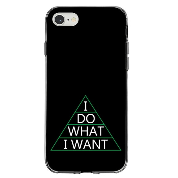 DistinctInk Clear Shockproof Hybrid Case for iPhone 7 8 SE (2020 Model) 4.7" Screen TPU Bumper Acrylic Back Tempered Glass Screen Protector - I Do What I Want