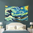 thumbnail image 5 of Wave Kanagawa Starry Night Wall Hanging Tapestry 60 x 40 Inch for Living Room Bedroom Dorm Room Decor, 5 of 5