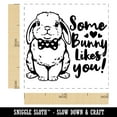 thumbnail image 2 of Some Bunny Likes You Valentine's Day Rabbit Love Self-Inking Rubber Stamp Ink Stamper - Fuchsia Ink - Small 1 Inch, 2 of 7