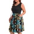 thumbnail image 3 of WellSize Plus Size Women Tank Dresses Summer Sleeveless Crew Neck Sundresses Casual Beach Dress with Pocket, 3 of 8