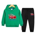 thumbnail image 2 of 11-12 Years Toddler Boys 2 Piece Outfit Set Fire Engine Graphic Hoodie and Pants, 2 of 5