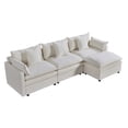 thumbnail image 5 of Miekor Furniture 108.66"Modern Chenille L-Shaped Sectional Sofa With Convertible Chaise, Comfy Cloud Couch Deep Sectional Sofa With Ottomans For Living Room 00057, 5 of 12