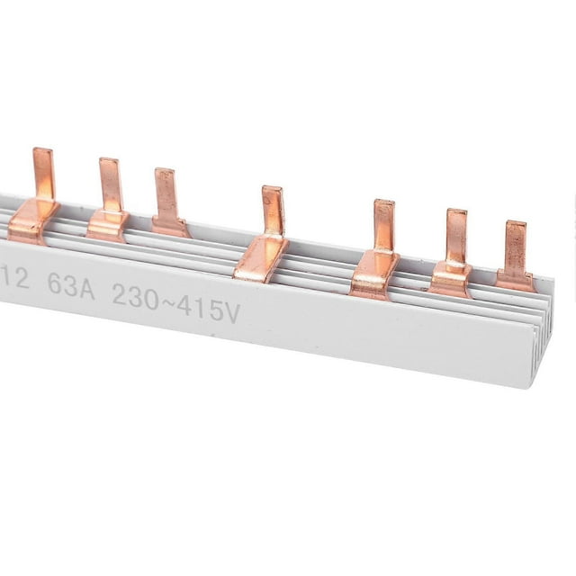 4P Circuit Breaker Bus Bar Connection Terminal Block 12 Channels Red Copper 63A 230‑415V for Industry Outdoor Ships