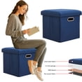 thumbnail image 4 of Cómodo Asiento Pequeño Organizador Plegable Almacenamiento Otomano Pueblo Con Tapa Esponja 11.81x11.81x11.81 Pulgadas para Sala Estar en Casa, 4 of 9