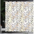 thumbnail image 3 of Ambesonne Tropical Shower Curtain, Sketchy Leaves Flowers Art, 69"Wx70"L, Orange Purpleblue and White, 3 of 4