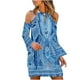 thumbnail image 1 of Vestido casual de manga larga con estampado floral HUOGUO para mujer, 1 of 5