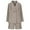 Khaki, variant on Women's 2-Piece Set, Button Down Suit Shirt & Shorts, Long Sleeve Work Officewear Matching Outfit
