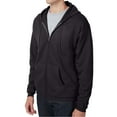thumbnail image 3 of Hanes EcoSmart Full-Zip Hooded Sweatshirt, Soft Fleece Hoodie, Zip-Up Jacket with Pockets, Black, S, 3 of 5