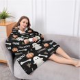thumbnail image 5 of Oversized Wearable Blanket Hoodie,Black Halloween Ghosts Pumpkins and Bones Sherpa Blanket Hoodie with Super Pockets,Super Warm Fuzzy Pullover for Women & Men, 5 of 6