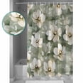 thumbnail image 3 of 72x78 Inch Shower Curtain Sage Green Spring Floral Bathroom Decor Waterproof Fabric Bathtub Bath Curtains Decorative Watercolor Summer Flower Extra Long Shower Curtain Set with Hooks, 3 of 6