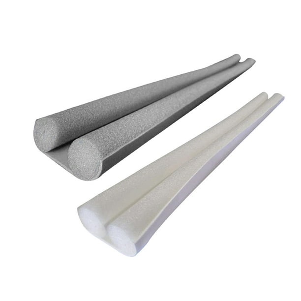 Paquete de 2 tiras de sellado inferior para puerta Tapón de aire frío debajo de la puerta Macarena Gris blanco Tapón de puerta