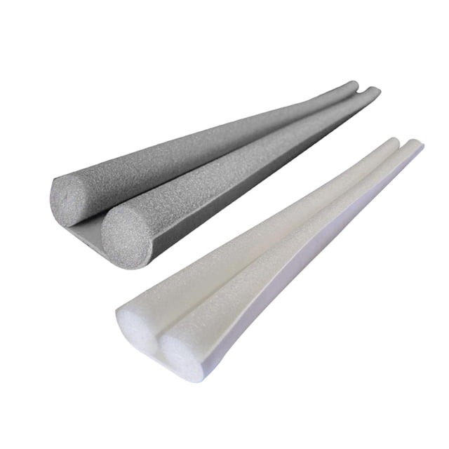 2x Tira de sellado inferior de puerta Tope de aire frío Tope de aislamiento a prueba de ruido Gris blanco
