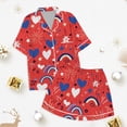 thumbnail image 3 of Kids' 4th Of July Printed Satin Pajama Set Short Sleeve, 3 of 4
