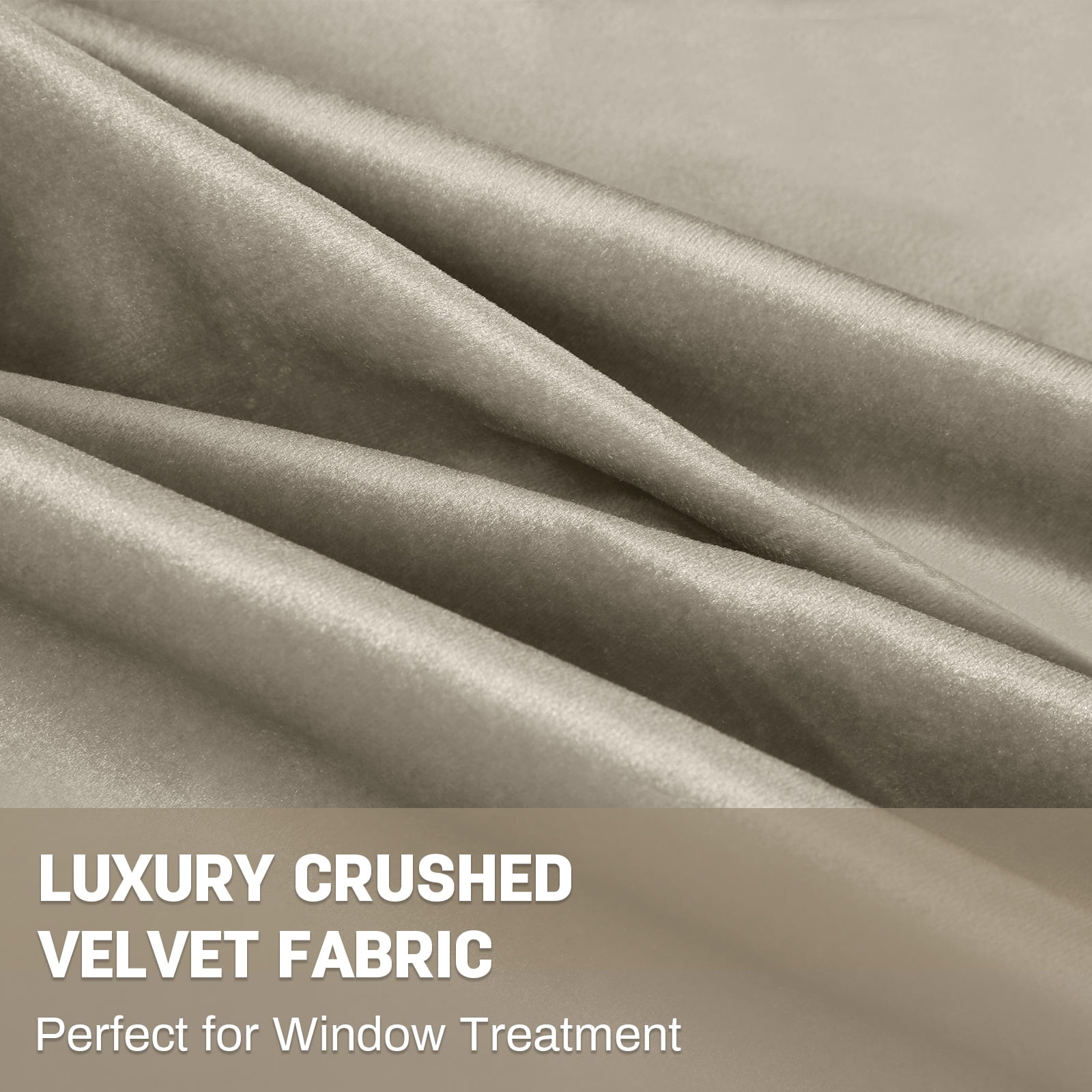 Lapalife 2 Panels Luxury Blackout Velvet Curtains, 84 inches Length Rod Pocket Thermal Insulated Soft Elegant Window Curtains for Bedroom Living Room, Taupe