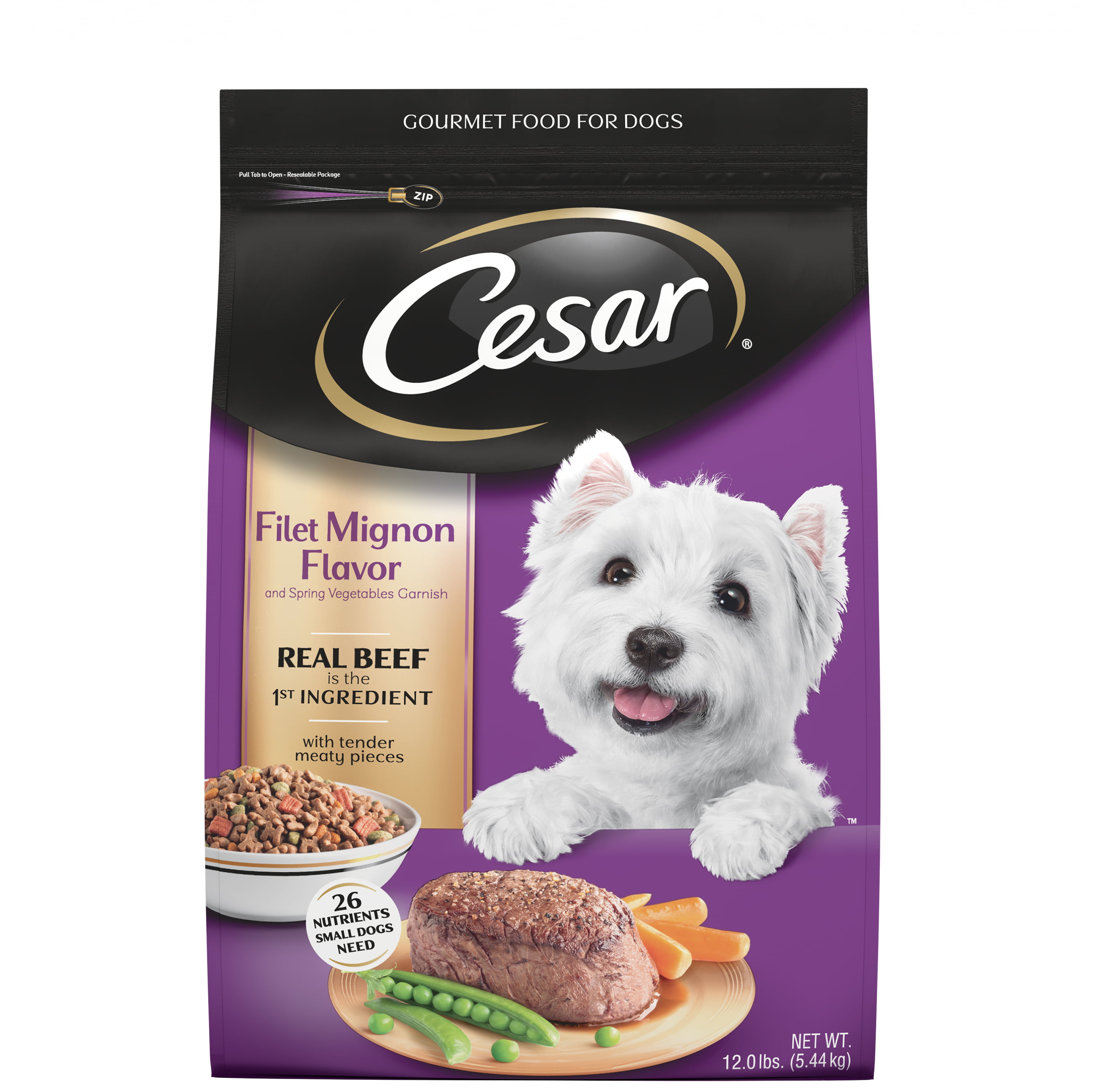 Cesar Small Breed Dry Dog Food Filet Mignon Flavor with