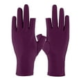 thumbnail image 2 of opvise 1 Pair Half Fingers Gloves Super Soft Breathable Stretchy Friendly to Skin Ultra-Thin Block UV Spandex Summer Sunscreen Semi-Finger Riding Gloves Nail Supplies, 2 of 8