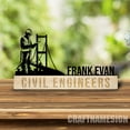 thumbnail image 3 of Craftnamesign Custom Wooden Civil Engineer Desk Name Plate, Engineer Metal Nameplate for desk, 3 of 5