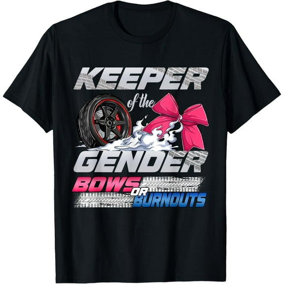 Keeper of the Gender Burnouts or Bows Gender Reveal Party T-Shirt