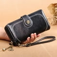 thumbnail image 2 of Stylago Vintage Wallet for Women Detachable Wristlet Retro Leather Credit Card Holder Zipper Long Purses for Shopping Travel Black, 2 of 8