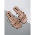 thumbnail image 4 of Women White Minimalist Slide Sandals, Open Toe Fashionable Sandals, 4 of 4