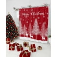 thumbnail image 4 of Merry Christmas Shower Curtain, Christmas Tree and Reindeer Shower Curtain Set with Hooks, Winter Holiday Waterproof Fabric Shower Curtains for Bathroom Decor, 72x72 Inch, Red Bath Curtain, 4 of 6