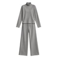 thumbnail image 4 of Hilenly Two Piece Sets for Women Fall Outfits Lounge Sets Mock Neck Tops Wide Leg Pants Vacation Travel Airport Outfits, 4 of 8