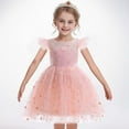 thumbnail image 2 of LUOGENLI Girls Dresses 10-12 Fancy Child Girls Summer Fly Sleeves Tulle Dress Flower Embroidery Bow Knot Princess Dress Gown Dress Girls Dresses 5T Fancy Girls Dress Shoes Size 5 5-6 Years, 2 of 7