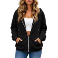thumbnail image 2 of Zip Up Hoodie Women Casual Oversized Sweatshirt Lightweight Jacket | Womens Hoodies Long Sleeve Y2K Hooded Sweatshirt Women Fashion Zipper Fall Jackets With Pocket, 2 of 5