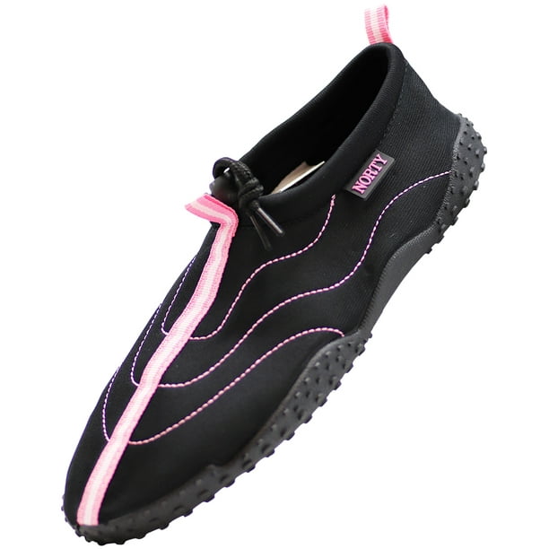 Norty Women's Water Shoes Aqua Socks Surf Yoga Pool Beach Swim Slip On 41358-7B(M)US Black/Pink Toggle - Walmart.com