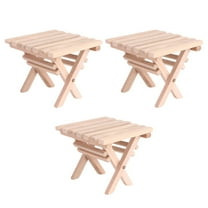 MANLINGDA 3pcs Miniature Foldable Wooden Table Set for Desk or Camping Decor