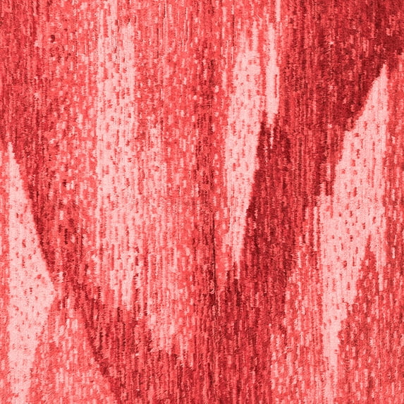 Ahgly Company Machine Washable Indoor Square Abstract Red Modern Area Rugs, 5' Square