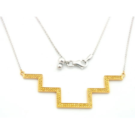 Prism Stone Step Style 0.30Ct Round Yellow Diamond Designer 18 inches Necklace Crafted in 925 Sterling Silver - Prism Jewel ()