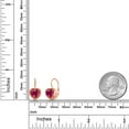 thumbnail image 3 of Gem Stone King 18K Rose Gold Plated Silver Red Created Ruby Dangle Leverback Earrings for Women (2.80 Cttw, Heart Shape 7MM), 3 of 4