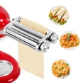 thumbnail image 1 of Accessoire pour Machine à Pâtes pour Batteur sur Socle KitchenAid, Rouleau à Pâtes 3-en-1 en Acier Inoxydable avec Coupe-Spaghettis et Fettuccines, 8 Réglages d'Épaisseur, 5,7-, 1 of 8