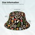 thumbnail image 3 of Yiaed Mushrooms Print Reflective Stripe Bucket Hat Unisex Funny Outdoor Fisherman Cap Beach Sun Hat, 3 of 5