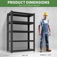 thumbnail image 6 of IKIMI 72"H 5-Tier Metal Garage Shelving, 2500Lbs Heavy Duty Adjustable Garage Storage Shelves for Home, Garage, Basement, 72"H x 47"W x 23.6"D, 6 of 6