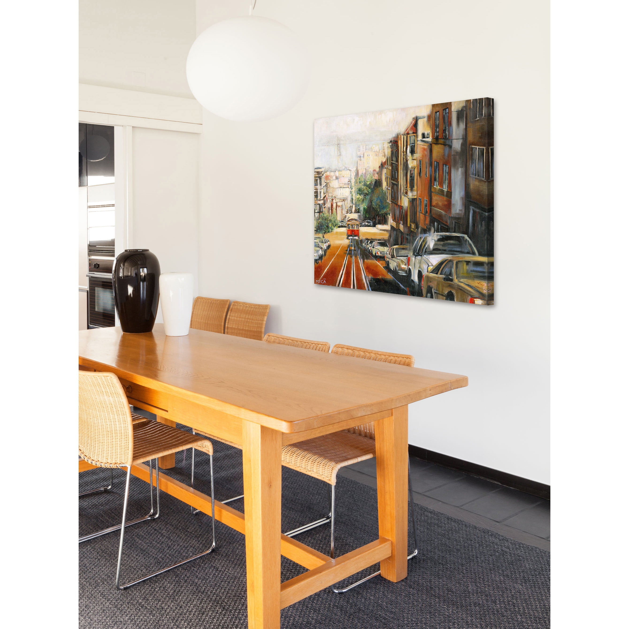 "Quiet Dawn in San Francisco" Painting Print on Wrapped Canvas