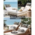 thumbnail image 5 of Farmhouse Outdoor Head Resting Pillows with Insert Barn Cow Pig Chicken Brown Teal Ombre Wood Grain 2 Pack Waterproof Lumbar Pillows with Adjustable Strap for Patio Recliner Beach Chair, 12"x20", 5 of 7