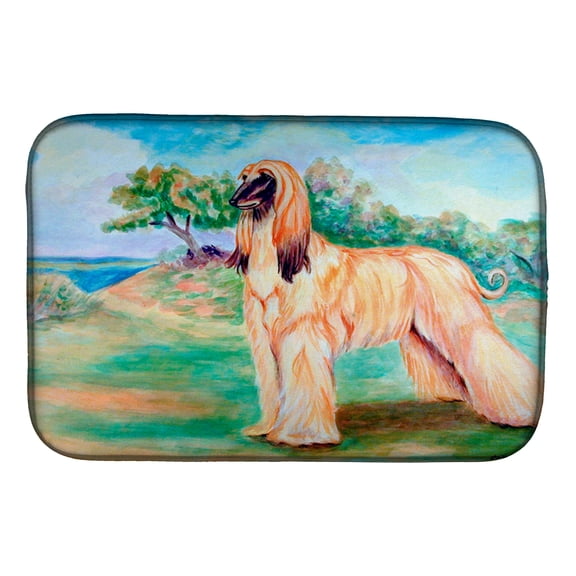 Caroline's Treasures Afghan Hound Dish Drying Mat