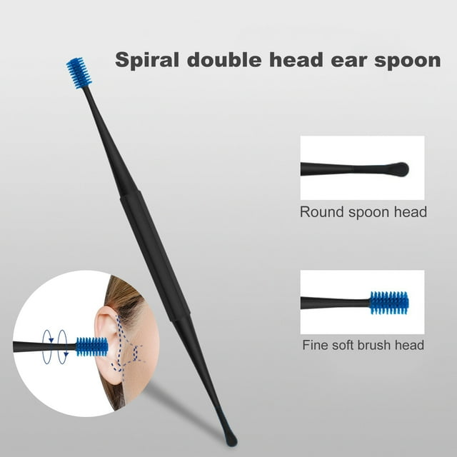 Ear Pick Smooth Spiral Head Lightweight Silicone Ear Cleaner Spoon Care Tool for Kids