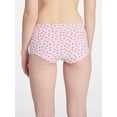 thumbnail image 3 of No Boundaries Cotton and Pointelle Boyshort Panties, 3-Pack, Women's XS-XXXL, 3 of 7